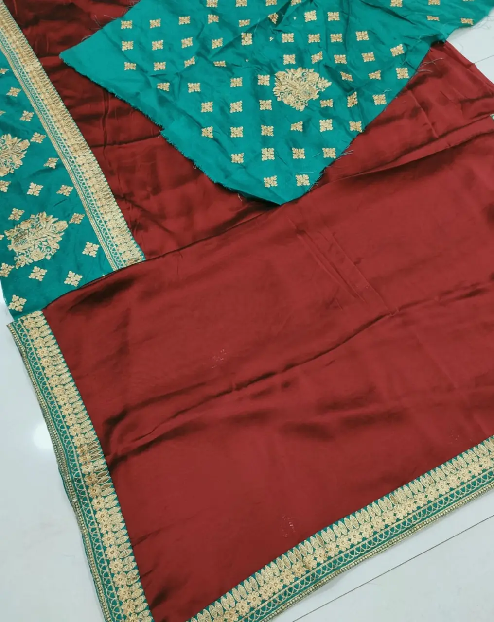 Compre fantasia festa roupas rangoli seda saree com quatro bordas laterais renda e blusa de combinação de produtos colecion2022 chep taxa