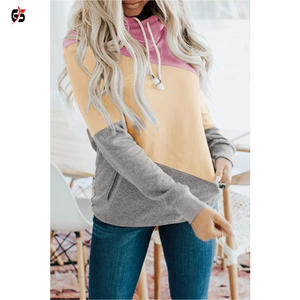เสื้อฮู้ดแฟชั่นล่าสุดของผู้หญิงเสื้อสเวตเตอร์ปะต่อแบบ2025ผ้าฟลีซผ้าฝ้ายคุณภาพระดับพรีเมียมหลากสีบริการ OEM - Product Image 2