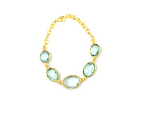 Topaze bleue Quartz Rose pierre précieuse argent Sterling plaqué or à facettes ovale coupe fantaisie bracelet à la mode - Product Image 6
