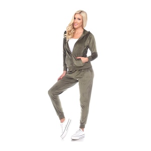 Now tendencias-Conjuntos de dos piezas para mujer, trajes ajustados con cremallera, chándal con capucha y cremallera completa, dobladillo acanalado y puños con bolsillos laterales y traseros - Product Image 3