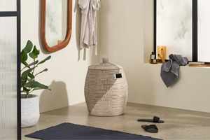 Oneup — panier en laine blanche écologique avec poignée, corbeille à linge de mer fait main, avec poignée, fabriqué en vietnam - Product Image 4