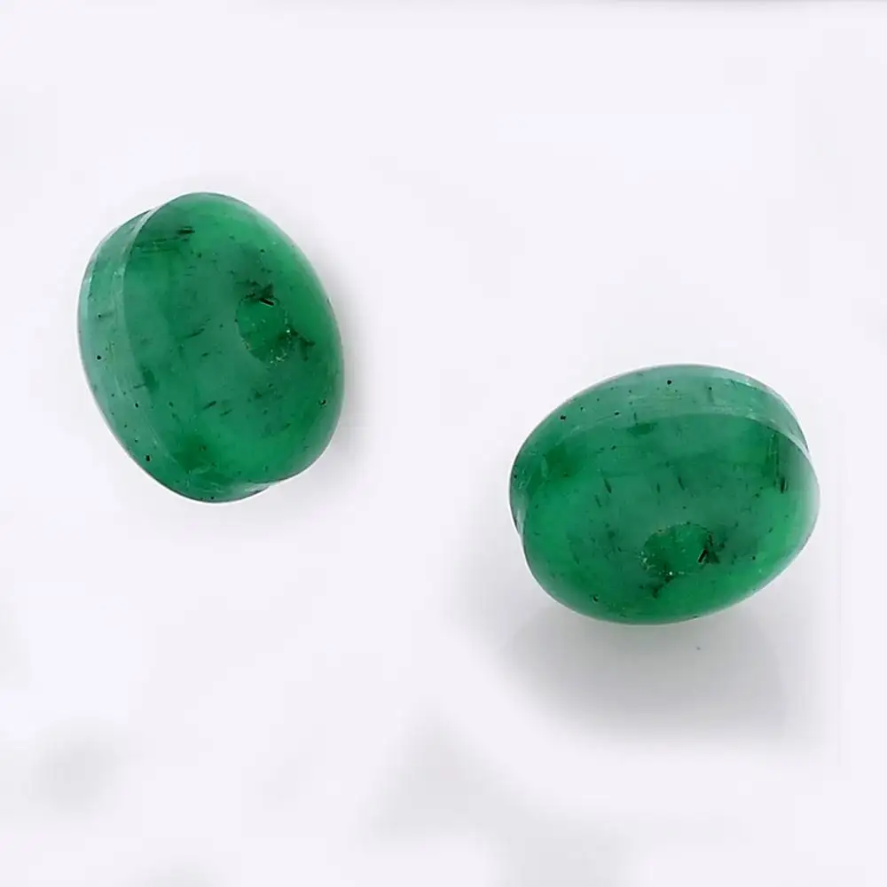 Chất lượng cao tự nhiên Emerald Columbia hình bầu dục cắt lỏng đá quý sạch chất lượng hàng đầu màu xanh lá cây Emerald giá bán buôn đá