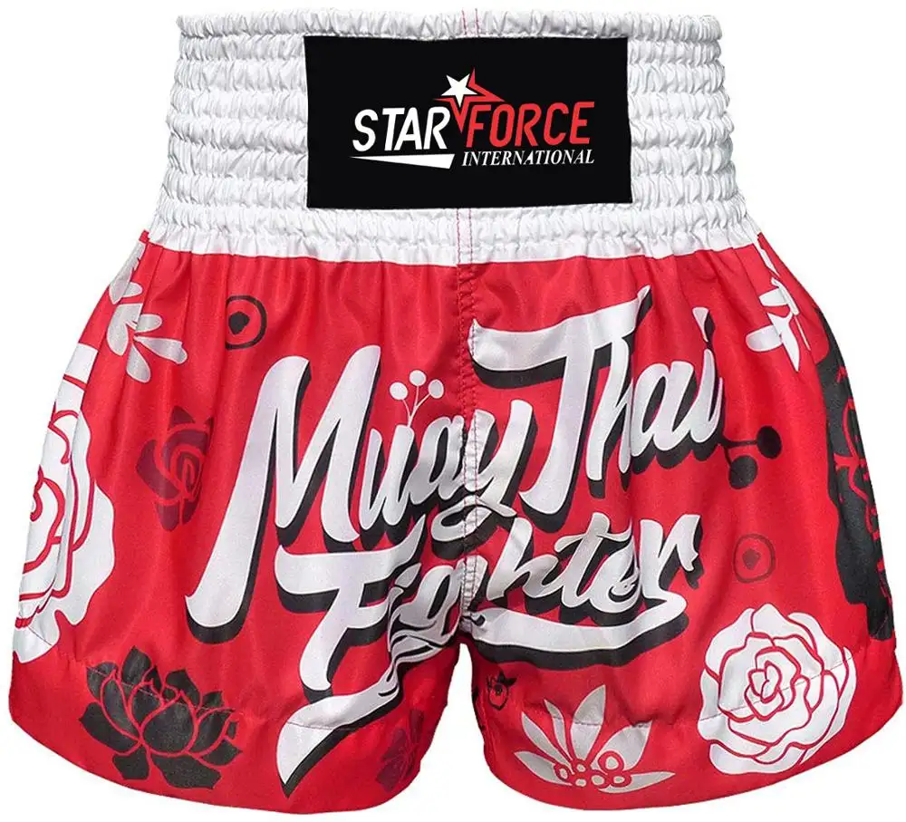 Sfi Hoge Kwaliteit Aangepaste Groothandel Muay Thai Vechten Shorts Voor Kinderen Mannen Elastische Taille Kickboksen Mma Shorts