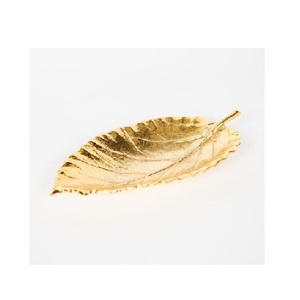 Custom-Size Gold-Colored Handcrafted Metal <b>Tray</b> Modern Style Decorative <b>Tray</b> for Home Use Available in <b>Round</b> or Oval Pattern - Product Image 2