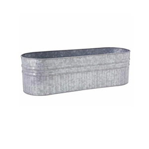 Macetas de Metal galvanizado de alta calidad, macetas de forma ovalada, diseño Simple, decoración para exteriores, maceta de flores personalizada - Product Image 6