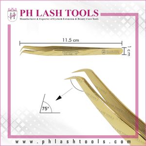 Vetus — pinces à épiler pour Extension de cils, pincettes à pointes étroites, de couleur or, nouveau Design, pour cils, Volume élevé - Product Image 5