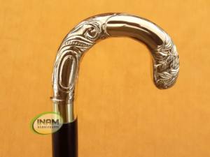 Beau style et sculpté à la main en bois bâton de marche avec concepteur doré poignée ronde - Product Image 3