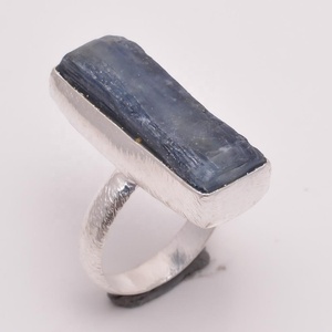 ¡La una! Anillo de Plata de Ley 925 de cianita azul, joyería de plata al por mayor - Product Image 1