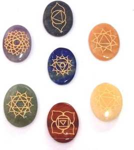Haute qualité 7 chakra ensemble guérison ovale forme 7 chakra pierre ensemble chakras reiki ensemble pierres précieuses cristal de guérison naturel en gros - Product Image 6