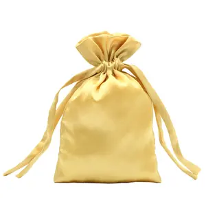 Double Drawstring Colorful Bag Luxury Gift Packaging Eco Friendly Reusable Sustainable Silk Satin Promotional Screen Printing NP