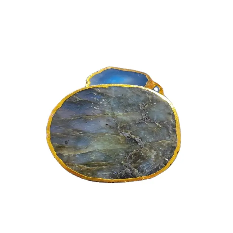 wholesale natural crystal labradorite coaster: slice:cup coaster:healing crystal stone:crystal:gemstone:agate coaster