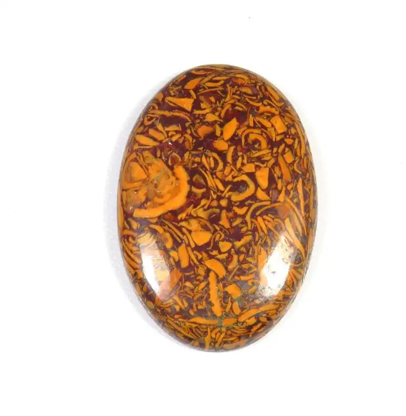 Cabochões lisos de pedras preciosas soltas em forma de oval de Jasper natural para fazer joias coleção de pedras a preços baratos OEM a granel