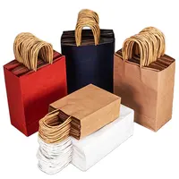 מותאם אישית צבע קראפט נייר שקית מתנת שקית מתנת קניות מזון תיק custom עובי גודל