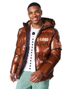 black shiny puffer jacket