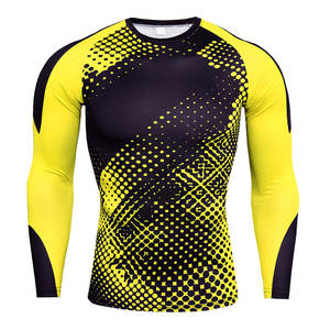 ใหม่2023การออกแบบโลโก้ของคุณเอง Sublimated/พิมพ์ผู้ชายการบีบอัดเสื้อที่กำหนดเองสำหรับขาย - Product Image 1