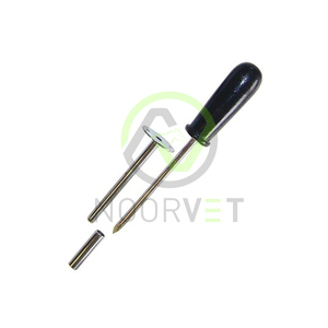 Trocar y cánula Mango de acero y plástico Instrumentos veterinarios Cánula de trocar 12cm X 4mm y 5mm, mango de madera - Product Image 2