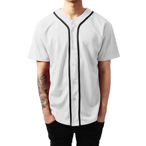 Blank <b>Baseball</b> Jersey for Men Women Full Button Up Short Sleeves Shirts Hip Hop Hipster Sports Uniforms - Product Image 1