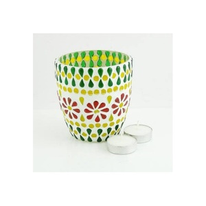 <b>Multi</b> <b>Color</b> Mosaic Design Candle Holders Tabletop Lantern Glass Votive Holder Cylinder Shape Tea <b>Light</b> Holder for Festivals - Product Image 3