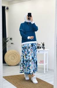 New Season <b>Women</b> TWO PIECE SET Islamic Clothing Abaya <b>Kaftan</b> Wool Turkish Quality - Product Image 2