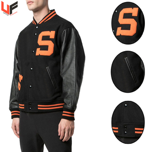 Veste universitaire avec patchs brodés de qualité personnalisée pour hommes veste de baseball respirante en laine et en cuir veste Letterman confortable - Product Image 6