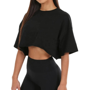 Blusa Casual Holgada de Punto Transpirable para Mujer, Negra, Asimétrica, con Manga Kimono y Cuello Redondo, Ideal para Primavera y Verano - Product Image 1