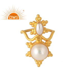 Anneau plaqué or 925 en argent Flash, vente en gros, perles naturelles, pierres précieuses, fournitures de bijoux, livraison gratuite - Product Image 1