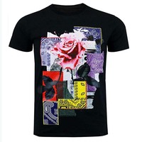 Camiseta de Manga Corta Estampada para Hombre, 100% Algodón, Tejido de Punto Transpirable y Ecológico de Estilo Vintage