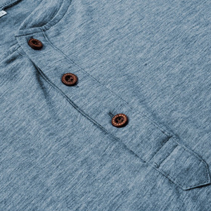 New Arrival Men's Full <b>Sleeve</b> <b>T</b>-<b>Shirt</b> High Quality Cotton Quick Dry Light Solid Pattern 3 <b>Buttons</b> Fitted Style <b>With</b> Custom Logo - Product Image 5