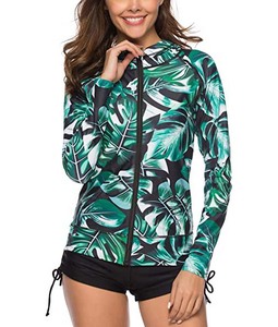 Front Zip Rashguard Sun Protection <b>Long</b> <b>Sleeve</b> Zipped <b>Rash</b> Swim Shirt Women's Swim the Sea <b>Long</b> <b>Sleeve</b> Zip-up <b>Rash</b> <b>Vest</b> - Product Image 5