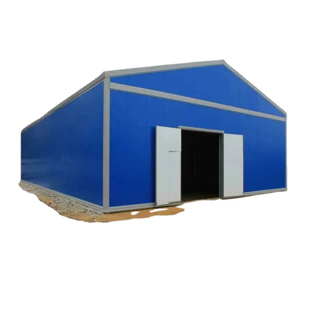 prefabricated steel structure engineering house with EPS/rockwool/glass wool sndwich panel