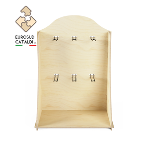 Simpatico espositore da banco in legno con ganci Made in Italy in betulla altezza 73,5 cm per negozi e supermercati. - Product Image 2