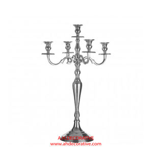 Candelabros de plata niquelados de alta calidad, 5 brazos para centros de mesa de boda, decoración del suelo de la sala de estar del hogar, candelabros hechos a mano - Product Image 5