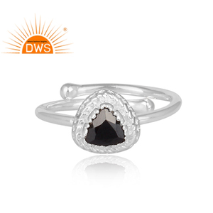 Natural Dark Black Spinel Sterling Silver <b>Girls</b> Wear <b>Ring</b> Gemstone Jewelry Manufacturer Classic Collection - Product Image 2