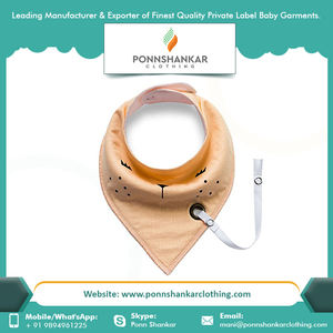 High Quality Adjustable Muslin Drool Bibs for <b>Babies</b> Custom Digital Printed Comfort <b>Button</b> Closure Direct From India - Product Image 2