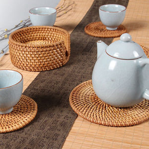 Sous-verre en rotin adorable fabriqué en usine pour décorer votre cuisine - Tapis en rotin écologique pour vaisselle, dîner, fête, mariage - Product Image 6
