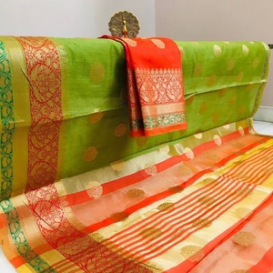 Ethnic Garment Cotton Silk <b>Sarees</b> Special Occasion Luxury Party Wear Modern Design Washable Alphanumero - Product Image 1