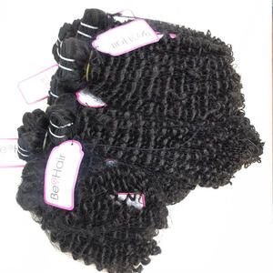 Venta al por mayor virgen vietnamita rizado paquetes de pelo 8-28 pulgadas de longitud características invisibles Wefted pelucas extensiones frontales de encaje - Product Image 3