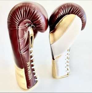 De piel de vaca marrón oscuro de cuero de personalizado de encaje cierre guantes de boxeo - Product Image 2