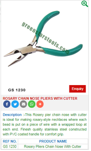 Herramientas de joyería de acero GS 1230, Alicates de punta y cortador con cadena de Rosario para joyeros - Product Image 2