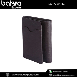 Handmade RFID Bloqueio Genuine Leather Mens Carteira Luxo Trifold Slim PU Forro Protegido Carteiras RFID para Homens - Product Image 5