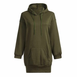 Sweat à capuche en coton blanc pour femmes, pull, surdimensionné, streetwear, couleur unie française, épaules tombantes - Product Image 2