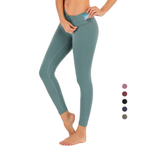 GAF เลกกิ้งสำหรับเล่นโยคะระบายอากาศได้มีเอวสูงมีตะเข็บลำลองสำหรับผู้หญิงปรับสีและโลโก้ได้ - Product Image 1