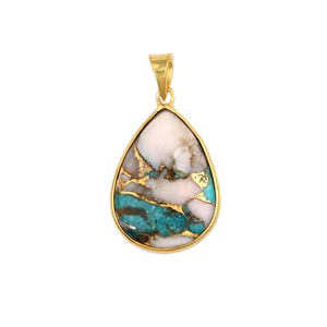 Nouveauté tendance, pendentif pour femme en argent sterling plaqué or 18 carats, serti de pierres, forme poire, opale rose, 12x16 mm, cadeau de bijoux - Product Image 4