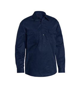 ขายส่งราคาถูกทำงานเสื้อผ้าฝ้ายโพลีเอสเตอร์ช่างไฟฟ้า Workwear เสื้อแขนยาวปุ่มลง Casual เสื้อทำงาน - Product Image 6