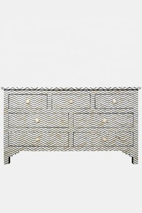 Commode à 7 tiroirs en incrustation d'os, style moderne, meuble de salon, commode, artisanat de qualité indienne, maison, bureau, villa - Product Image 2