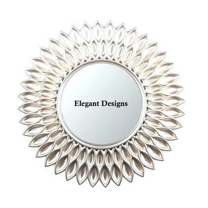 Miroir mural en métal de conception de feuille abordable peu coûteux meilleure qualité miroir en gros salon miroir mural fantaisie décoratif - Product Image 3