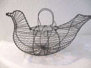 Cesta de alambre de pollo estilo granja en hierro de gran capacidad para almacenamiento de huevos y cocina - Product Image 5