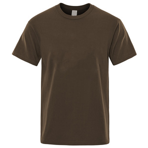 T-shirt personnalisé 100% coton pour homme Impression de logo de haute qualité Tissu tricoté à manches courtes épais et respirant surdimensionné - Product Image 1