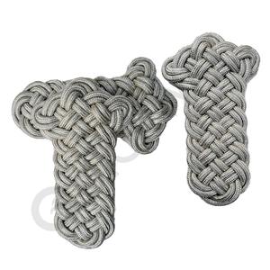 Épaulettes en cordon tressé argenté – Accessoire décoratif pour uniforme formel - Product Image 2