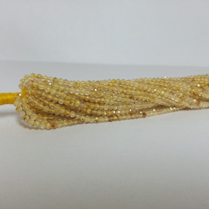 ลูกปัดอัญมณีควอตซ์เหลี่ยมเพชรพลอยธรรมชาติสีทองขนาด2มม. 3มม. - Product Image 2
